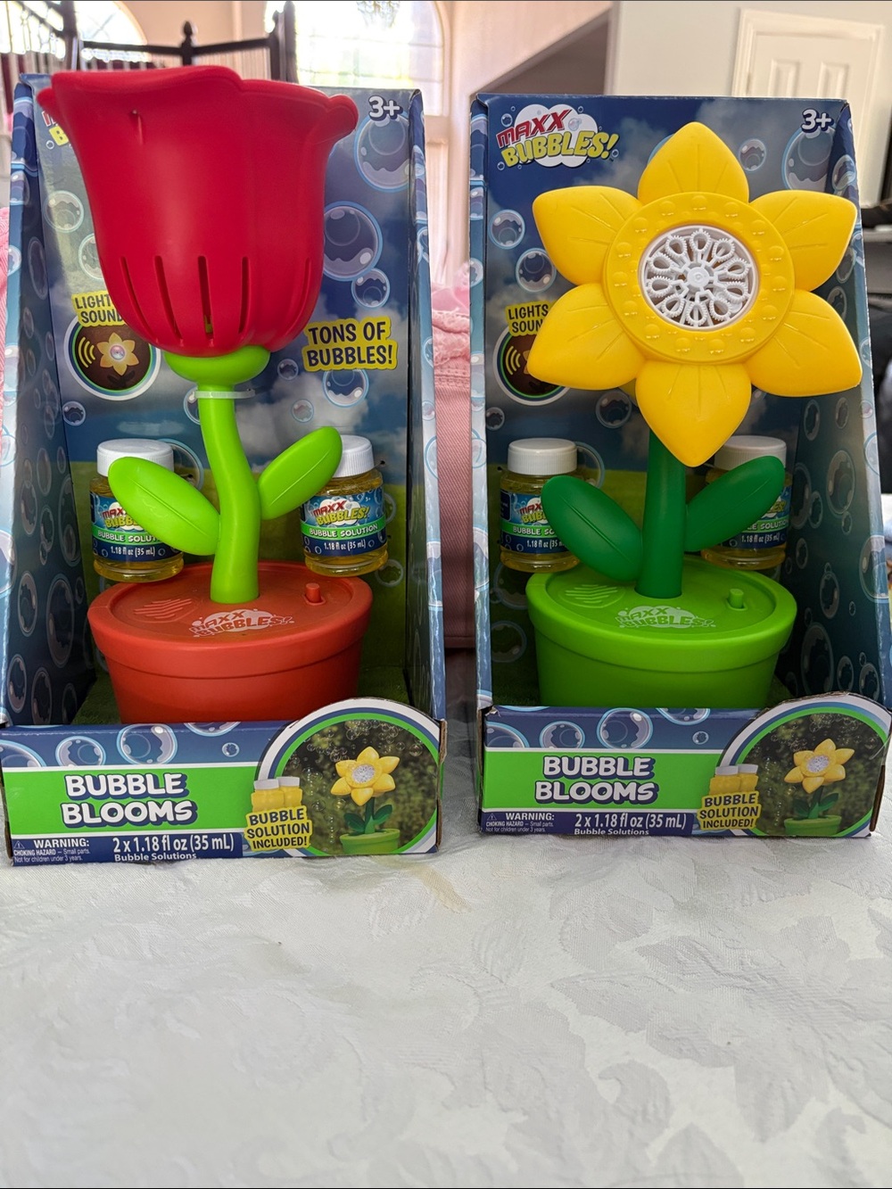 Bubble Blooms Flower Bubble Toys - Red Tulip & Yellow Sunflower